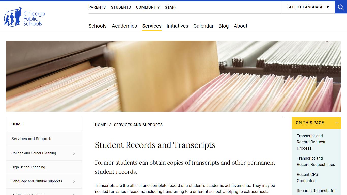 Student Records and Transcripts | Chicago Public Schools