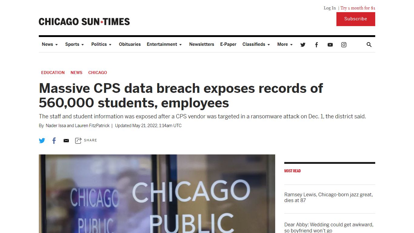 CPS data breach: Records of 560,000 students ... - Chicago Sun-Times